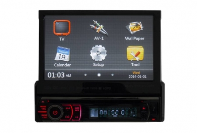Som para carro Booster.DVD 7" BMTV-9780DVUSBT Retratil GPS+Tvdig