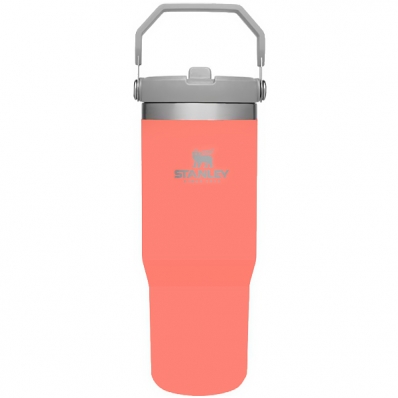 Garrafa Termica Stanley Classic Iceflow Flip Straw Tumbler de 887 ML - Coral
