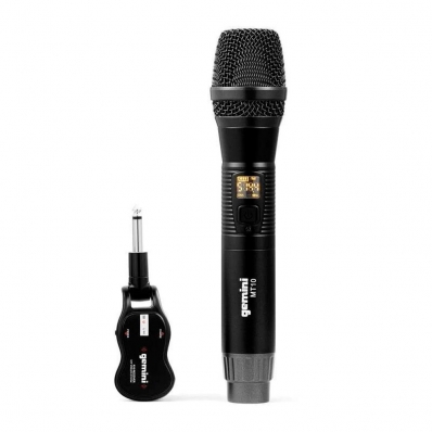Microfone Sem Fio Gemini GMU-M100 512MHZ - Preto