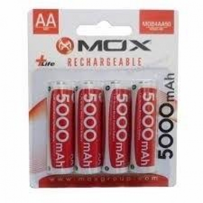 Pilha AA Recarregavel Mox AA X4 5000MAH
