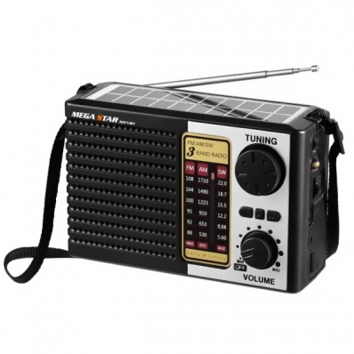 Radio Portatil AM/FM/SW Megastar RX10BT 600 Watts P.M.P.O com Bluetooth - Preto/Prata