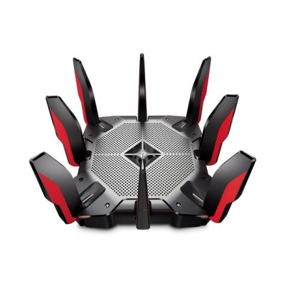 Roteador Wireless TP-Link Archer AX11000 - 4804/4804/1148MBPS - Tri-Band - 8 Antenas - Preto e Vermelho