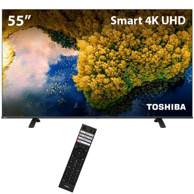 Smart TV Dled 55" Toshiba 55C350LS 4K Ultra HD Wi-Fi e com Conversor Digital