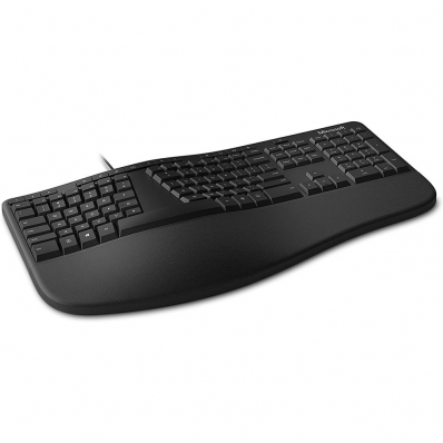 Teclado Microsoft Ergonomico USB Ingles Preto - LXM-00001