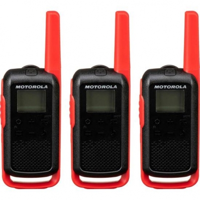 Walkie Talkie Talkie Motorola T210TP - 32 KM - 22 Canais - Preto e Vermelho
