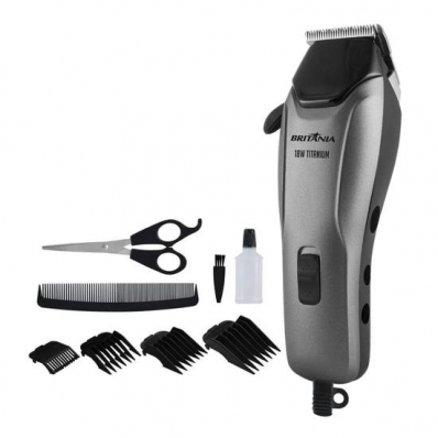 Maquina de Cortar Cabelo Britania BCRT18T - 18W - 220V - Prata