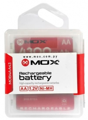 Pilha Mox AA Recarregavel 4300MAH MOB4AA43 (4 Unidades)