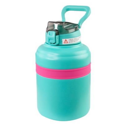 Garrafa Termica Vacuum 20160 Inox Bottle - 1.2L - Verde e Rosa