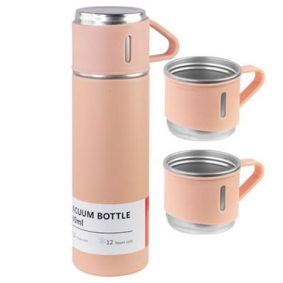 Garrafa Termica Vacuum Flask Set 20230 - 500ML - com 3 Canecas - Rosa
