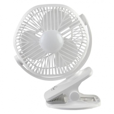 Mini Ventilador Portatil Ecopower EP-217 - 1800MAH - 3W LED - Branco e Cinza