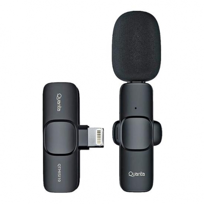 Microfone Quanta QTMISI10 Lightning para Celular - Preto