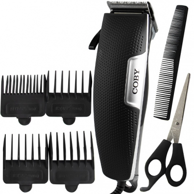 Maquina de Cortar Cabelo Coby Hair Clipper CY3364-2111 10 Watts 110V ~ 60HZ - Preto/Cinza