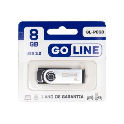 Pen Drive Goline GL-08GB - 8GB - Preto e Prata
