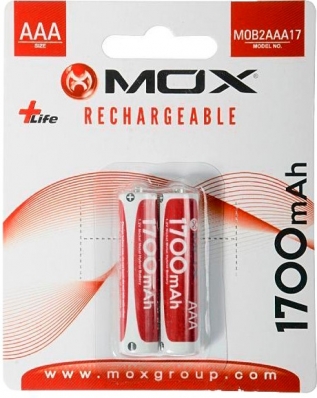 Pilha Mox AAA Recarregavel 1700MAH MOB2AAA17 (2 Unidades)