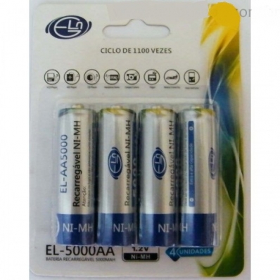 Pilha Recarregavel Elgin C/4 AA (5000)