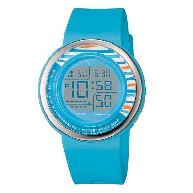 Relogio Casio LDF-30-2B Redondo Celeste