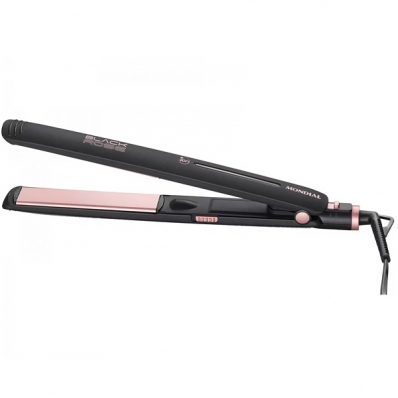 Prancha para Cabelo Mondial Black Rose P-27 220 Oc Bivolt - Preta/Rosa