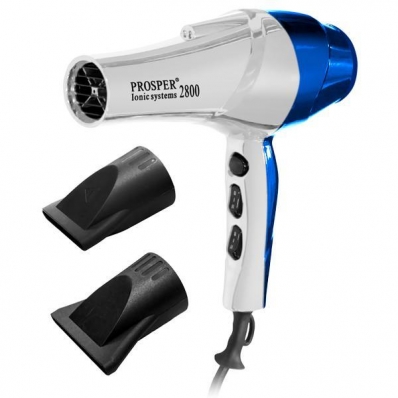 Secador de Cabelo Prosper Super Turbo P-2800 6.000 Watts 220V ~ 50/60 HZ - Prata/Azul