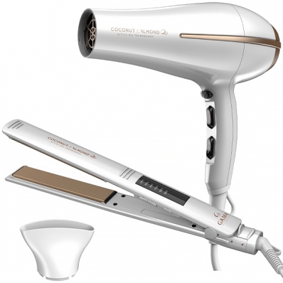 Secador Kit Chapinha e de Cabelo Gama Coconut And Almond 220V - Branco/Dourado