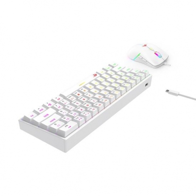 Teclado e Mouse Havit HV-KB867CM-WH Mechanic RGB Eua