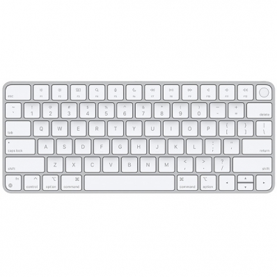 Teclado Sem Fio Apple Magic Keyboard With Touch Id A2449 MK293LL Ingles com Bluetooth - Prata