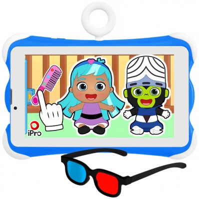 Tablet Ipro SPEED-6 Kids Turbo 4G/ Wi-Fi 32GB/ 2GB Ram de 7" 2MP/ 0.3MP - Azul/ Branco