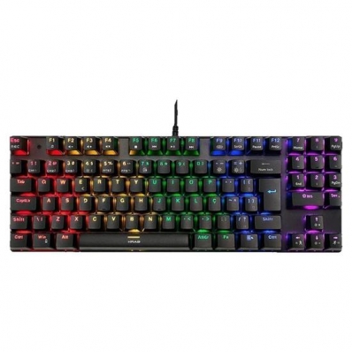 Teclado Mecanico Gamer Krab KBMGK30 USB Portatil - Preto Vermelho