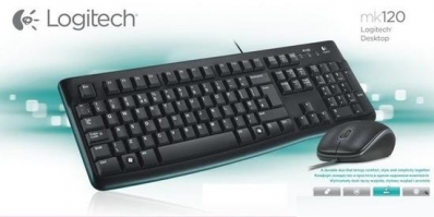 Teclado e Mouse LogiTecladoh MK120 USB 920-004428 Preto Esp