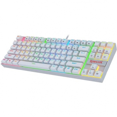Teclado Gamer Mecanico Redragon Kumara K552W-RGB-SP - com Fio - Ingles - Branco