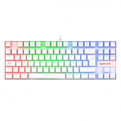 Teclado Redragon K552W Kumara White RGB PT