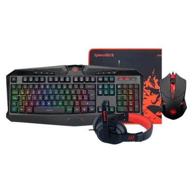 Teclado Kit Gamer Redragon K503RGB / Mouse M601 / Headset H120 / Mousepad P001 - Preto (S101-BA-2-SP)