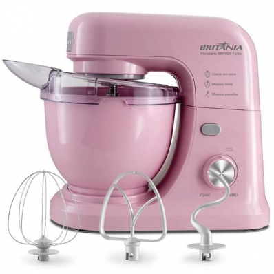 Batedeira Planetaria Britania BBP700RS Turbo - 700W - 4L - 220V - Rosa