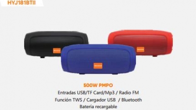 Caixa de Som Mega Star HYJ181BTIIN BT/FM Black