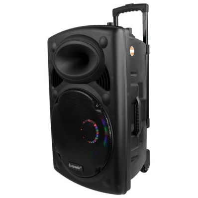 Caixa de Som Ecopower EP-1903 - USB/SD - - 400W - com 2 Microfones - 15" - Preto