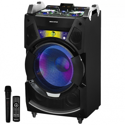 Caixa de Som Megastar SPADJ1561BT de 15" 50.000 Watts P.M.P.O e USB Bivolt - Preta