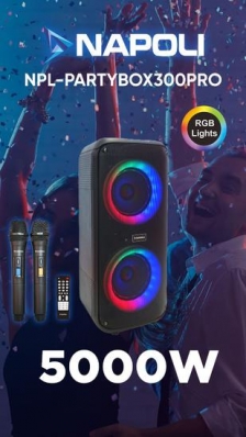 Caixa de Som Napoli Partybox 300 Pro 2MIC/BT/USB