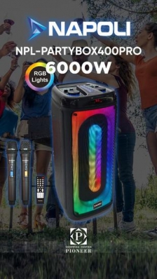 Caixa de Som Napoli Partybox 400 Pro 2MIC/BT/USB