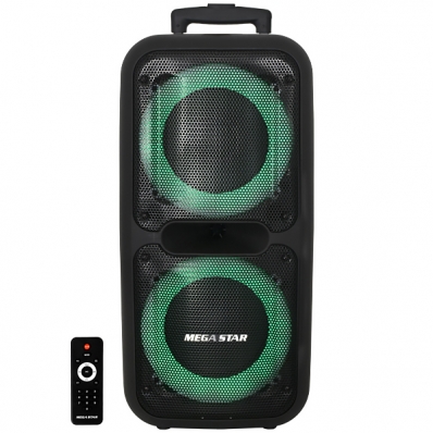 Caixa Karaoke Megastar SPA820BT 8" 25.000 Watts P.M.P.O /USB e Radio FM - Preta