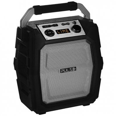 Caixa Karaoke Pulse SP283 150 Watts RMS /USB e Radio FM Bivolt - Preta/Cinza