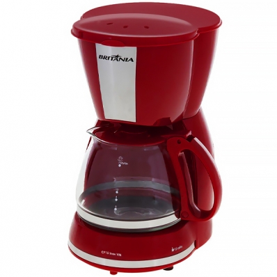 Cafeteira Britania CP15 Inox 550 Watts 220V~50/60 HZ - Vermelha/Prata