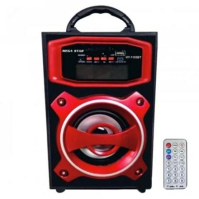 Caixa de Som Mega Star HY-1105BT BT/USB Red