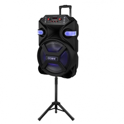 Caixa de Som Coby CY3360-1519D - USB/SD - - 6000W P.M.P.O - com Microfone e Tripe - 15" - Preto