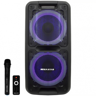Caixa Karaoke Megastar SPA1020BT 10" 30.000 Watts P.M.P.O /USB e Radio FM - Preta