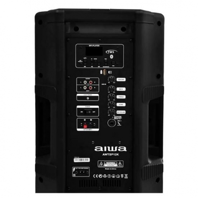 Caixa de Som Karaoke Aiwa AW-TSP12K / USB / Microfone / Tripe / 12" - Preto
