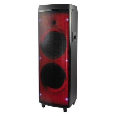 Caixa de Som Quanta QTSBT1000 - USB/Aux - 160W RMS - com 2 Microfones - 2X 12" - Preto