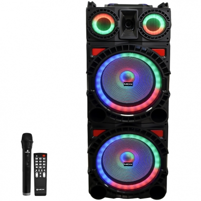 Caixa de Som Mox MO-D1552 2 de 15" 85.000 Watts P.M.P.O e USB Bivolt - Preta