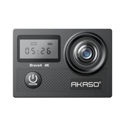 Camera de Video Akaso Brave 4 / 20MP / 4K / 5X Zoom / 2 Baterias / Display - Preto