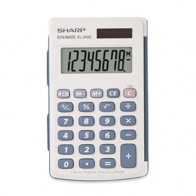 Calculadora Sharp EL-243SB 8 Digitos - White/Blue