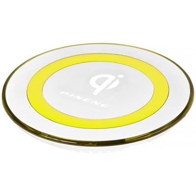 Carregador Wireless Pineng PN-669 para Smartphones - Branco/Amarelo