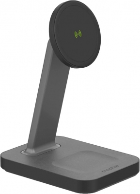 Carregador Sem Fio Magnetico Mophie Snap+ Charging Stand & Pad - Preto